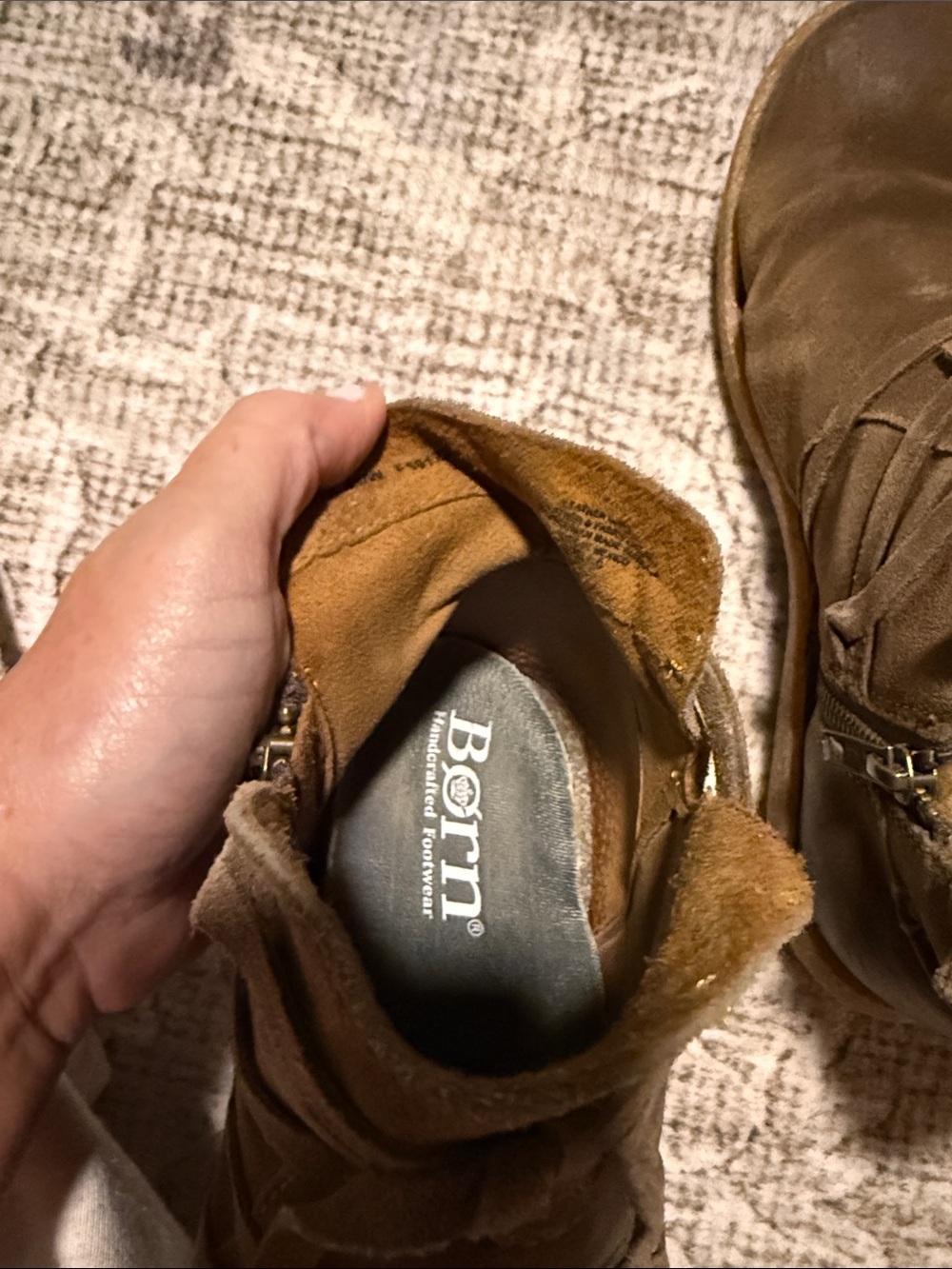 Born Women’s Brown Suede Chukka Boots with Side Zip - Picture 7 of 8